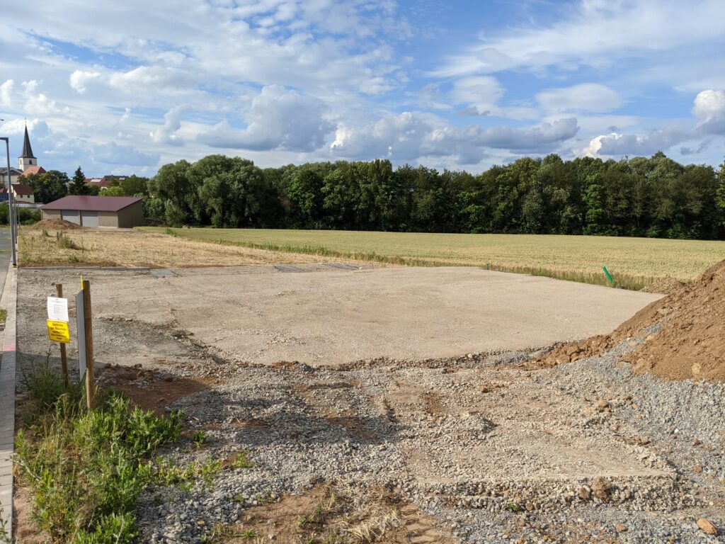 Fertige Fläche für die Bodenplatte